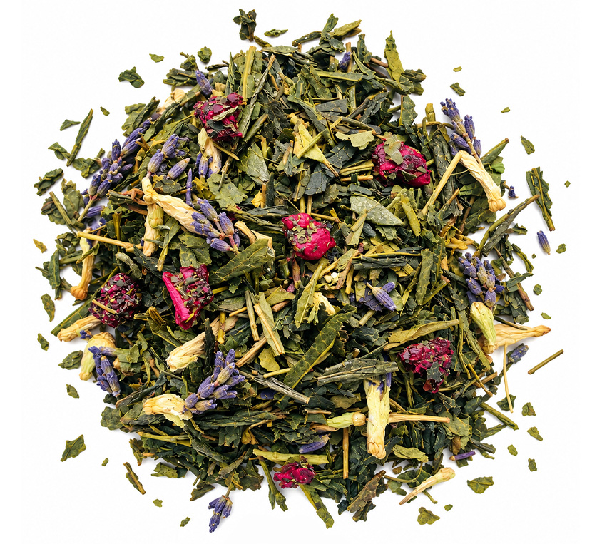 Vanilla Xmas Leo Tea – świąteczna zielona herbata z wanilią, lawendą i wiśnią